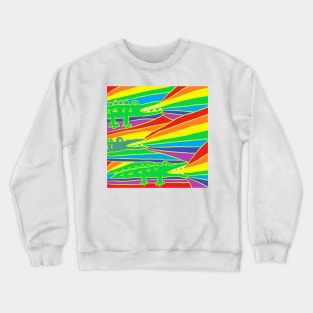 rainbow crocodile, yellow Crewneck Sweatshirt